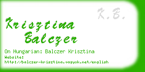 krisztina balczer business card